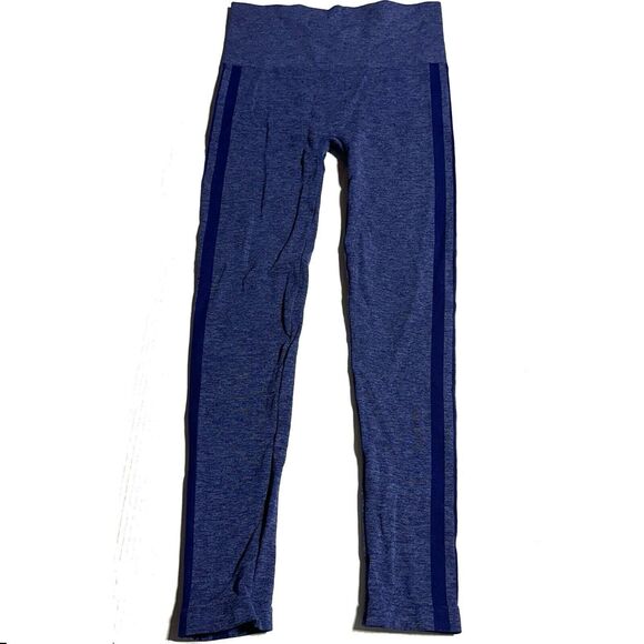 Spanx Assets Leggings Heather Blue 3 Side Stripe Accent Size S Small - Picture 1 of 9
